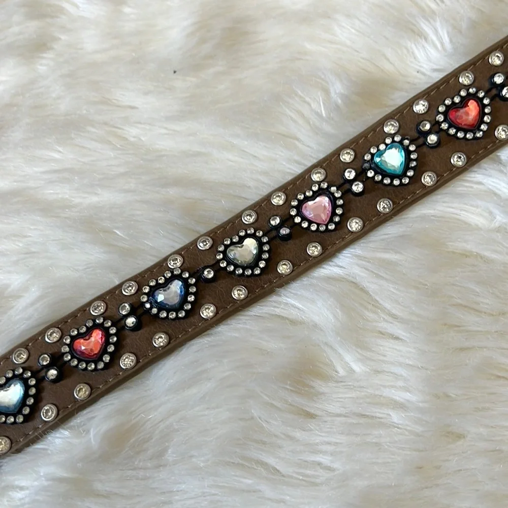 Rhinestone heart belt